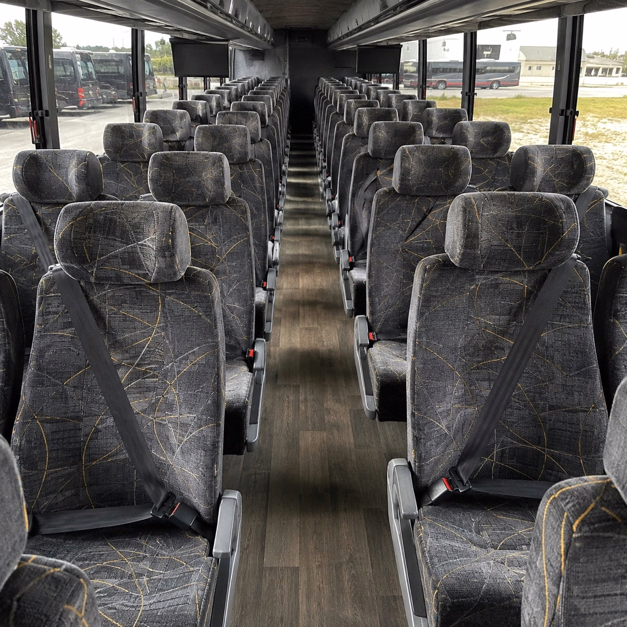 56 passenger charter bus interior
